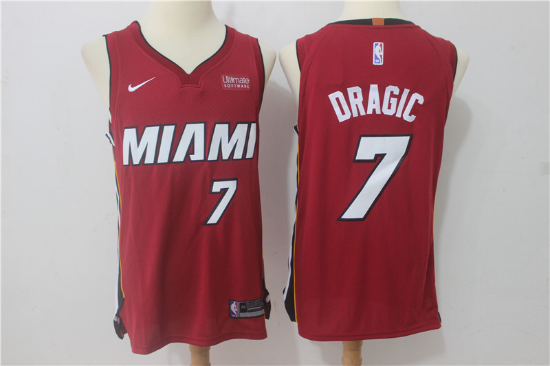 Men Miami Heat 7 Dragic Red Game Nike NBA Jerseys